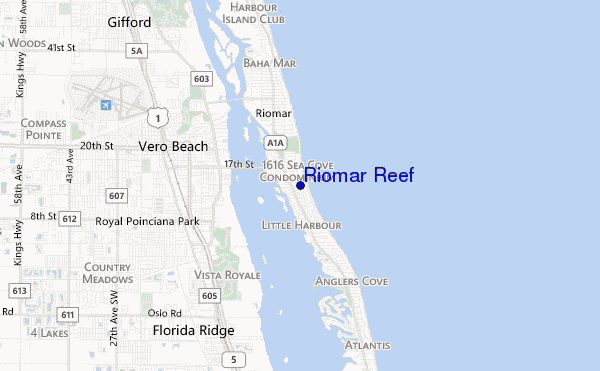 mapa de localização de Riomar Reef