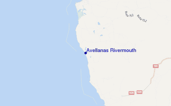 mapa de localização de Avellanas Rivermouth