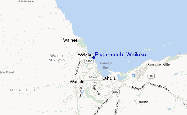 mapa de localização de Rivermouth_Wailuku