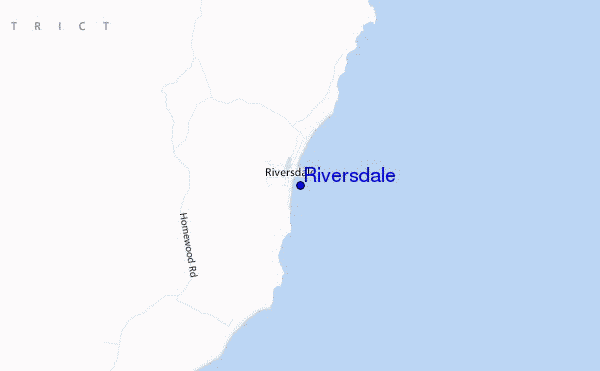 mapa de localização de Riversdale