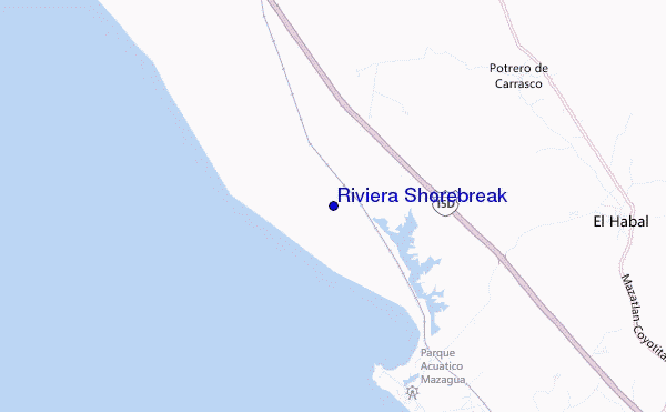 mapa de localização de Riviera Shorebreak