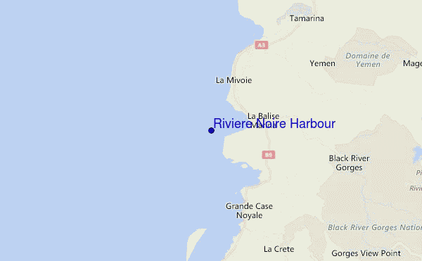 mapa de localização de Riviere Noire Harbour