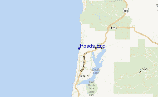 mapa de localização de Roads End