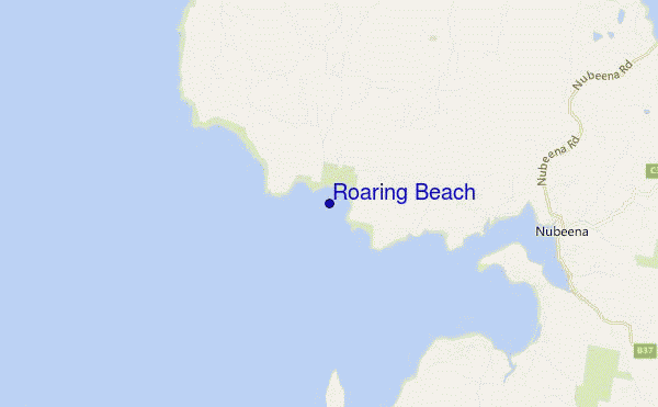 mapa de localização de Roaring Beach
