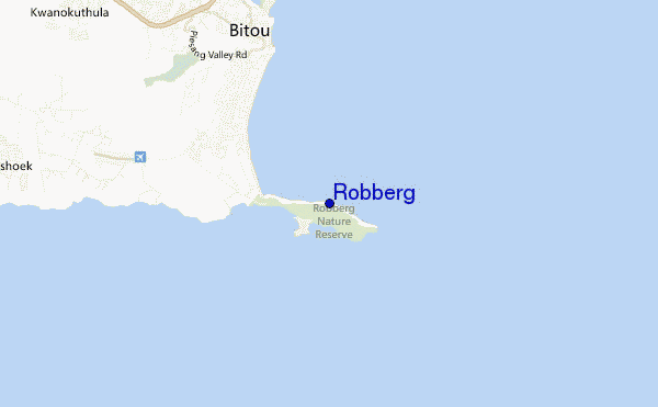 mapa de localização de Robberg