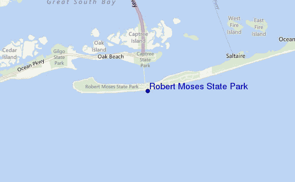 mapa de localização de Robert Moses State Park