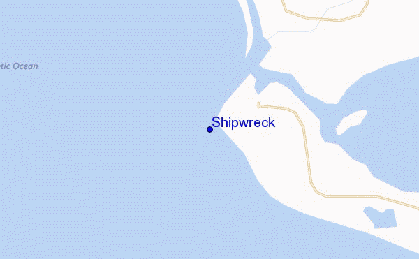mapa de localização de Shipwreck