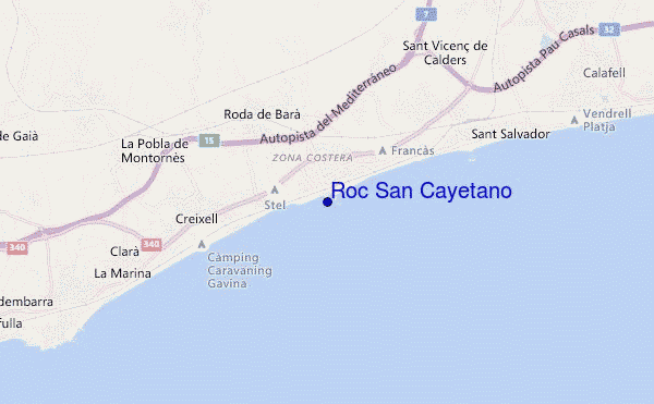 mapa de localização de Roc San Cayetano