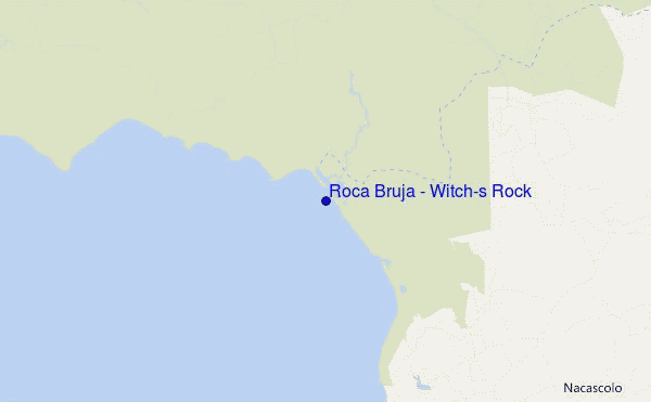 mapa de localização de Roca Bruja - Witch's Rock