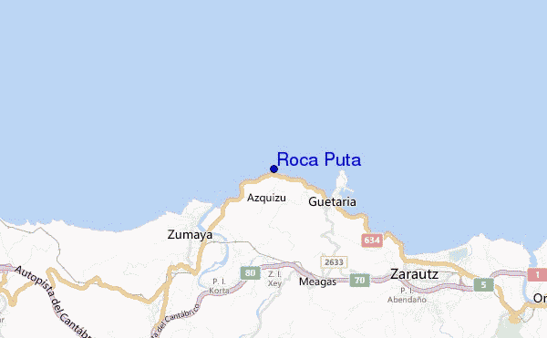mapa de localização de Roca Puta