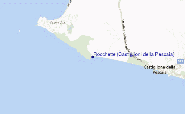 mapa de localização de Rocchette (Castiglioni della Pescaia)
