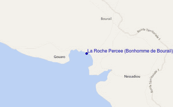 mapa de localização de La Roche Percee (Bonhomme de Bourail)