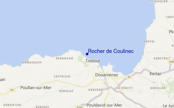 mapa de localização de Rocher de Coulinec
