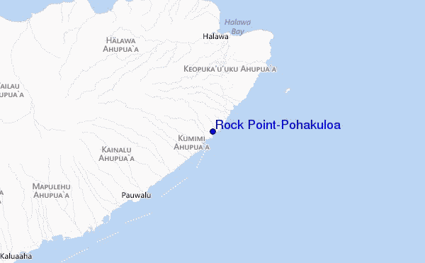 mapa de localização de Rock Point/Pohakuloa