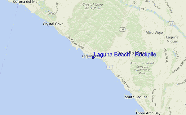 mapa de localização de Laguna Beach - Rockpile