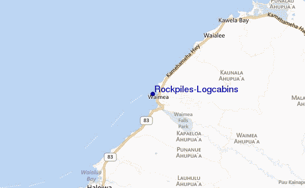 mapa de localização de Rockpiles/Logcabins