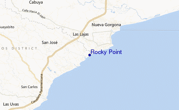 mapa de localização de Rocky Point