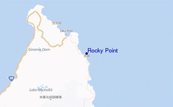 mapa de localização de Rocky Point