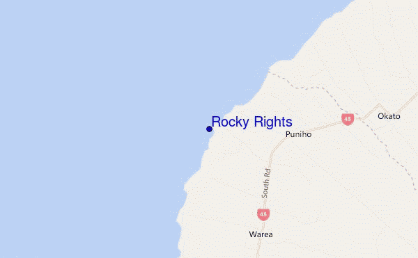 mapa de localização de Rocky Rights