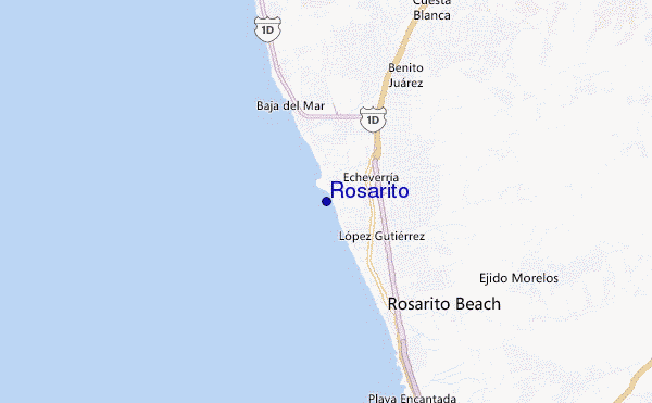 mapa de localização de Rosarito