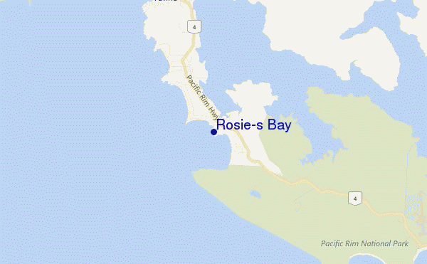 mapa de localização de Rosie's Bay