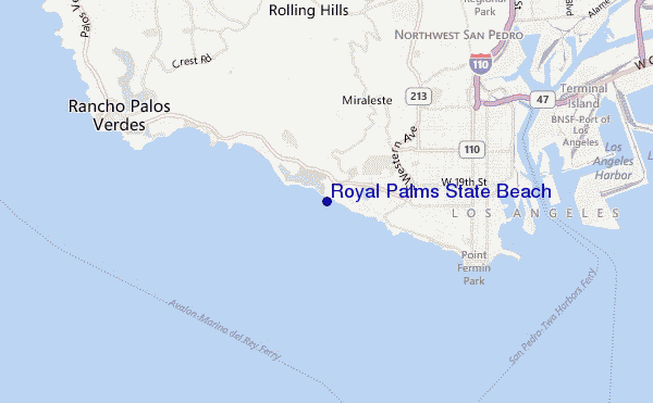 mapa de localização de Royal Palms State Beach