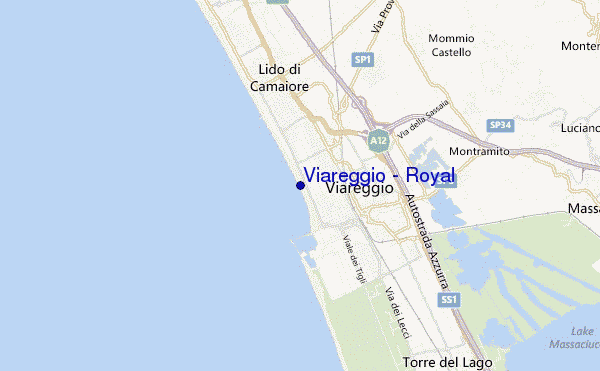 mapa de localização de Viareggio - Royal