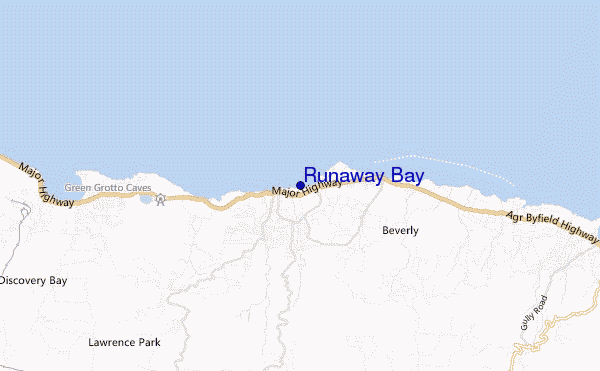 mapa de localização de Runaway Bay