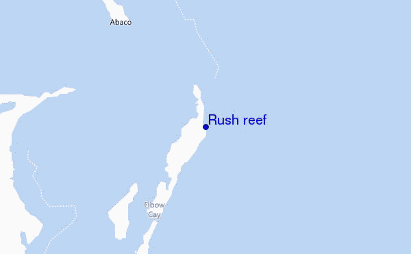 mapa de localização de Rush reef