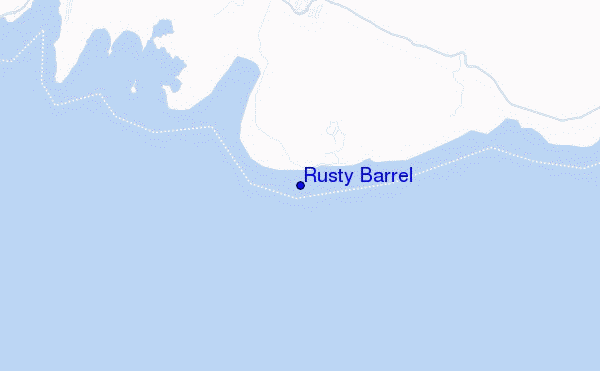 mapa de localização de Rusty Barrel