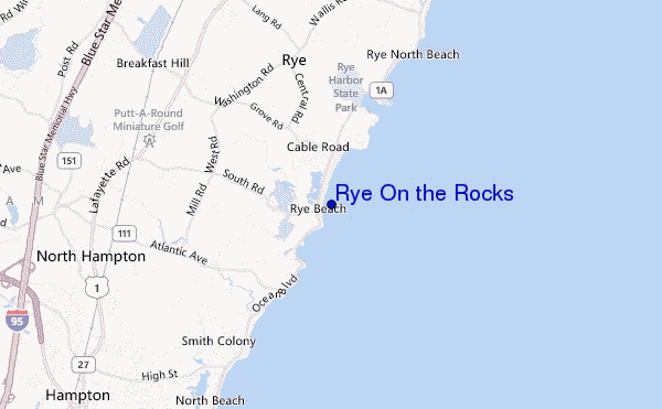 mapa de localização de Rye On the Rocks