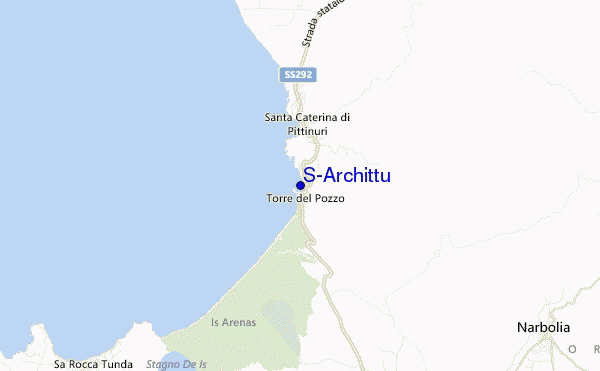 mapa de localização de S'Archittu