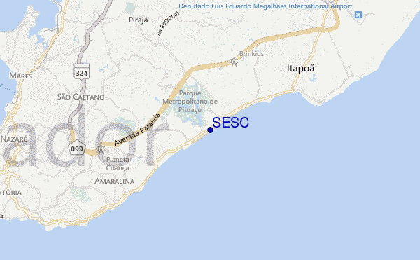 mapa de localização de SESC