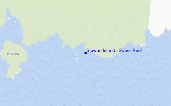 mapa de localização de Stewart Island - Saber Reef