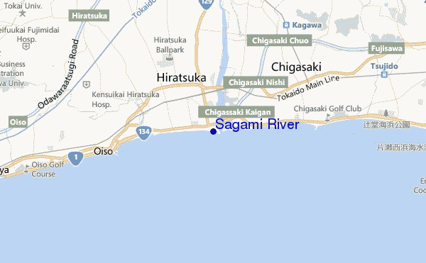 mapa de localização de Sagami River