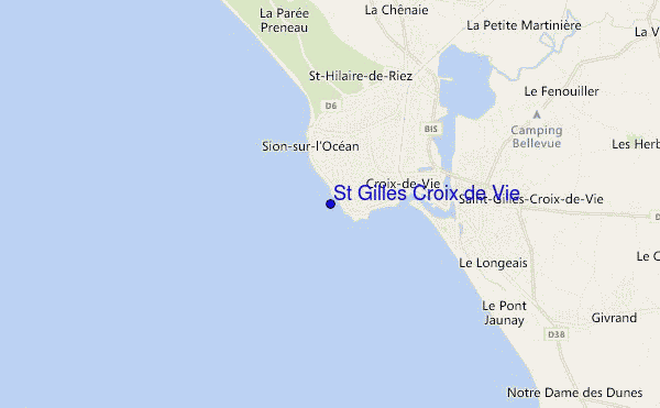 mapa de localização de St Gilles Croix de Vie