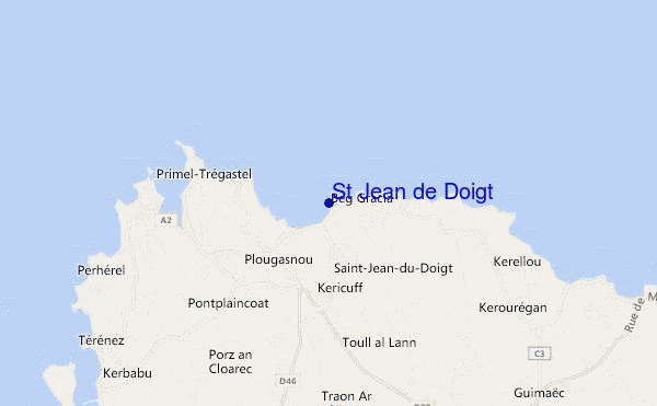 mapa de localização de St Jean de Doigt
