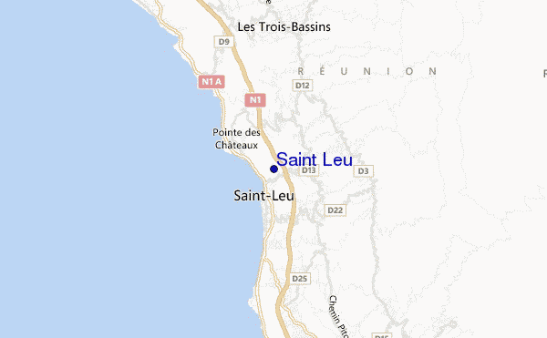 mapa de localização de Saint Leu