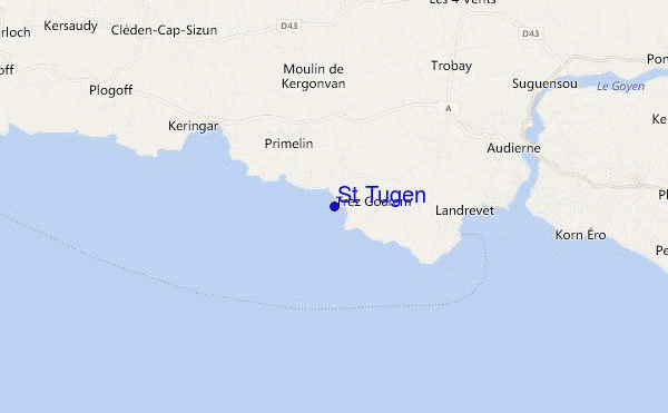 mapa de localização de St Tugen