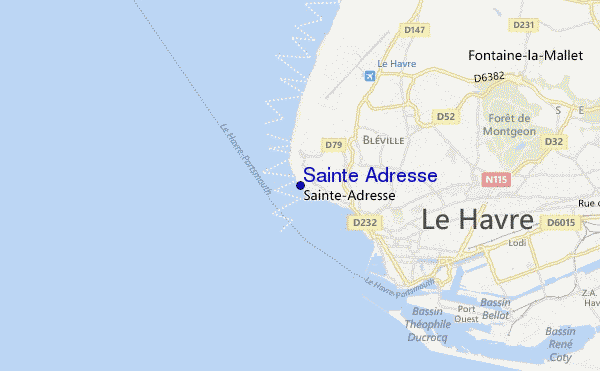 mapa de localização de Sainte Adresse