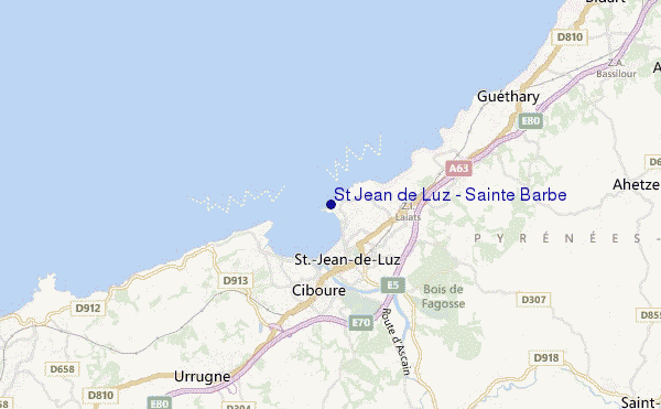 mapa de localização de St Jean de Luz - Sainte Barbe