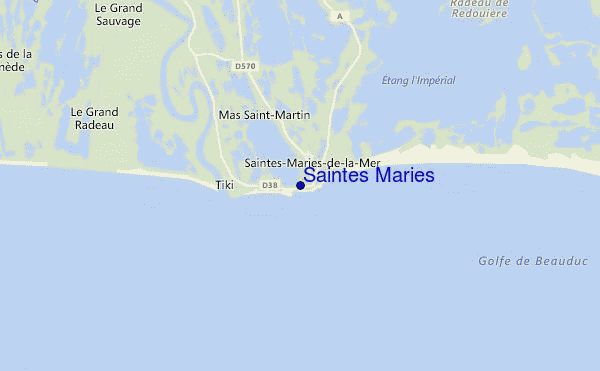 mapa de localização de Saintes Maries