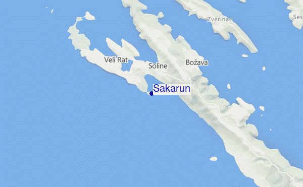 mapa de localização de Sakarun