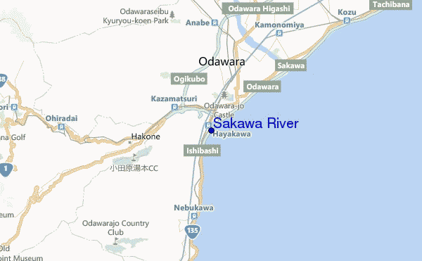 mapa de localização de Sakawa River