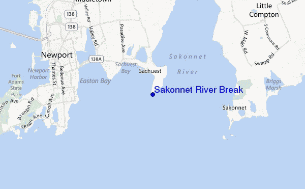 mapa de localização de Sakonnet River Break