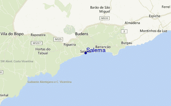 mapa de localização de Salema