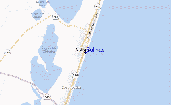 mapa de localização de Salinas