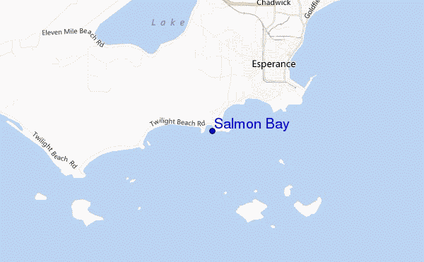mapa de localização de Salmon Bay