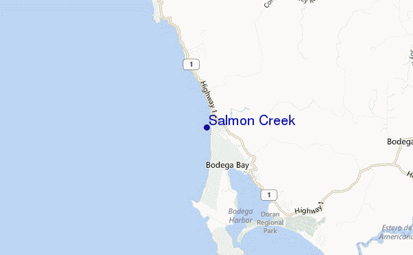 mapa de localização de Salmon Creek