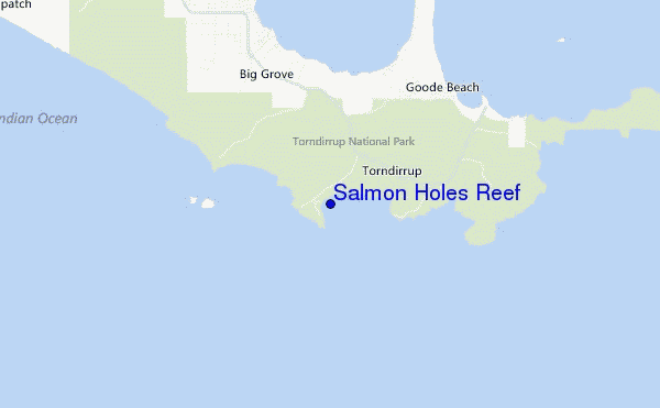 mapa de localização de Salmon Holes Reef